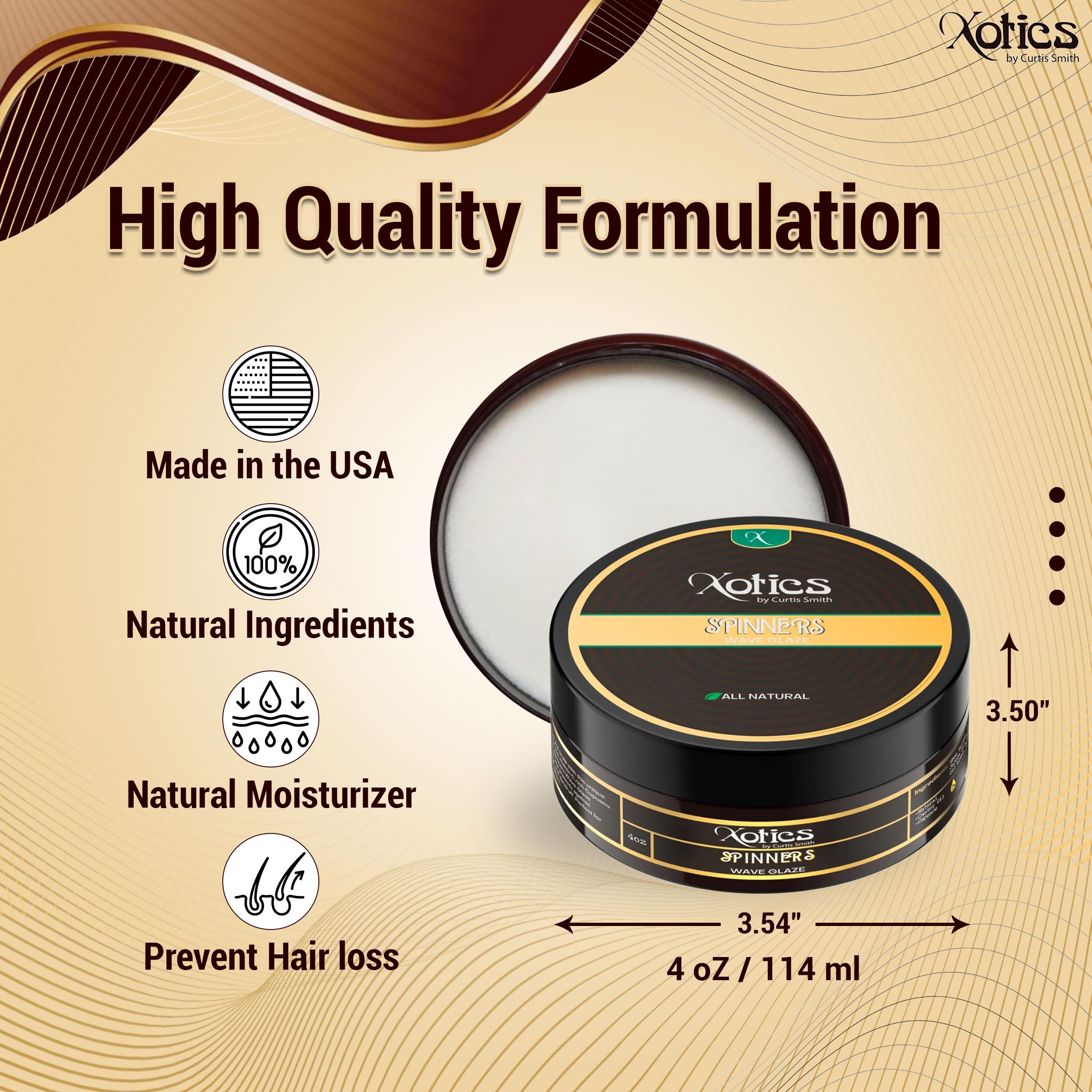 Amazon.com: Xotics Spinners Natural Wave Grease 4oz - Wave Pomade